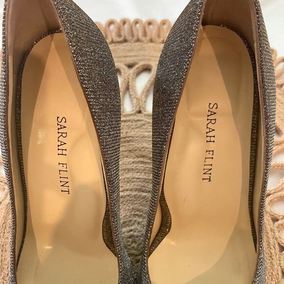 Sarah Flint Perfect Pump 85 Gunmetal Lame Heels Size 35 - Picture 4 of 11